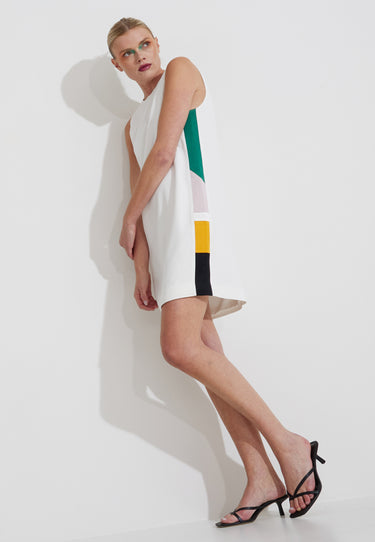 ABITO KLEID - Weiß mit Muster