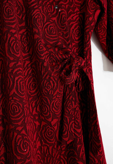 DRESS WITH ROSES - Red