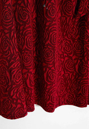 DRESS WITH ROSES - Red