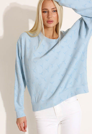 INESS EMBOSSED JERSEY - Hellblau