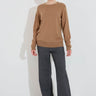 OP CASHMERE BLEND CREW - Lt Brown Melange