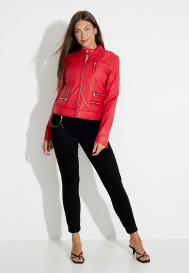 LEDERJACKE - Rot