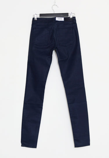 Schmale Jeans aus gewachstem Denim – Marineblau