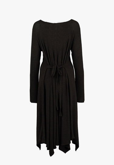 DRAPED DRESS - Dark brown