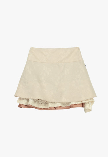 KAPUTTGEROCK MIT HÄKELDETAILS - Beige