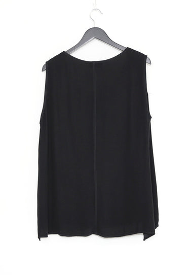 SINGLET SHORT SATIN TOP - Black