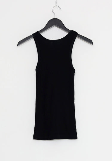 BLACK RIB KNITTED LINEN - Black