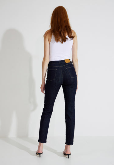 HIGHWAIST DENIM JEANS - Mörkblå