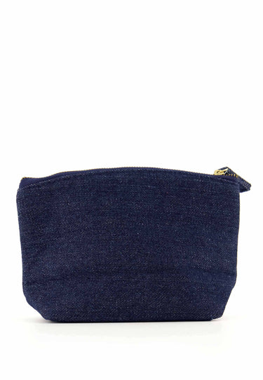 DENIM TOILET CASE WITH ESPIRIT LOGO PRINTED IN WHITE - Blue