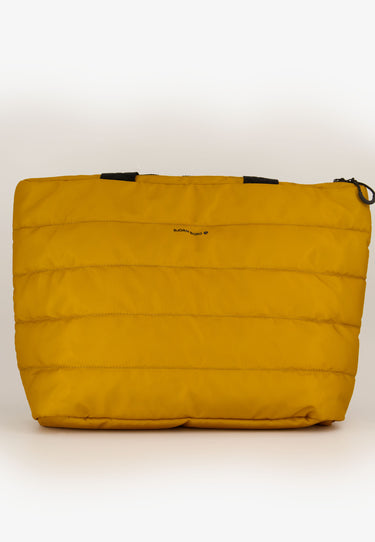 QUILTED TOTE DRESS BAG - Mustard Yellow