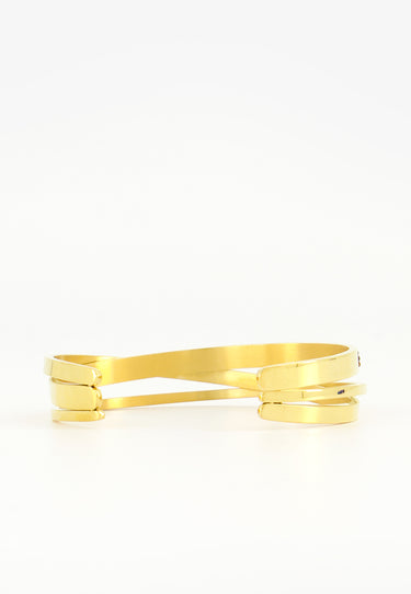 CUFF WITH RHINESTONES GREENLADIES.SE - Brass gold