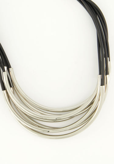 NECKLACE - Silver / Black