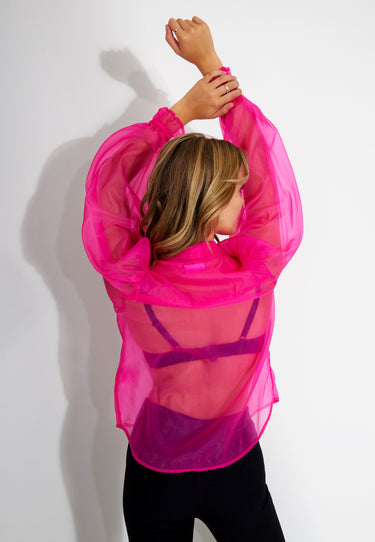 TIE BLOUSE - Hot pink