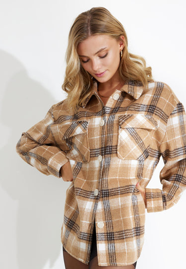 OVERSHIRT - Sesame check