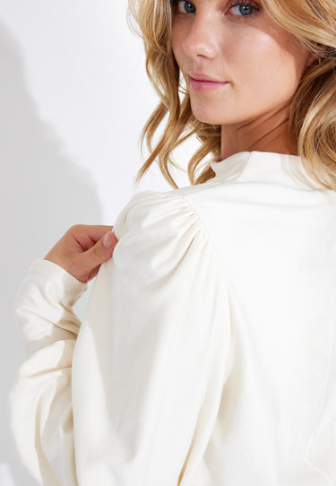 DRAPED TOP - Egret
