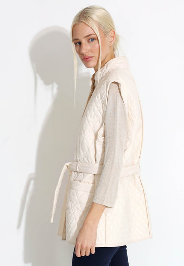 VEST QUILTED VÄST - Naturvit