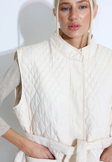 VEST QUILTED VÄST - Naturvit