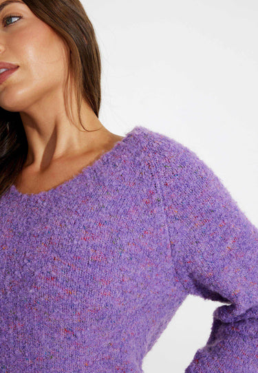 PULLOVER SWEATER - Royal lilac melange