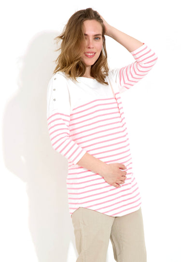 MAMMA-TRÖJA - Pink Off White Randig