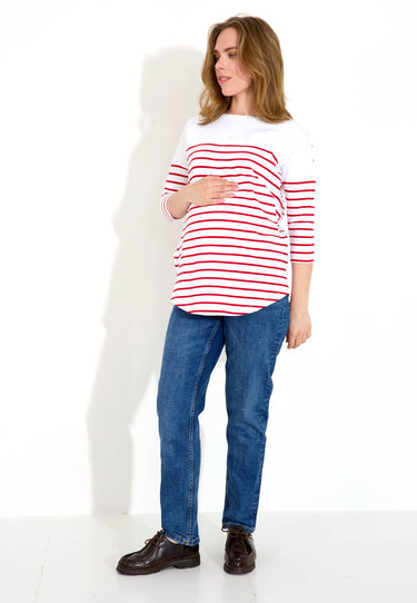 MAMMA-TRÖJA - Red Off White Randig