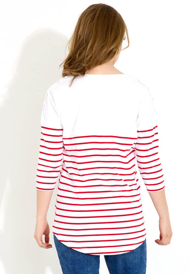 MAMMA-TRÖJA - Red Off White Randig