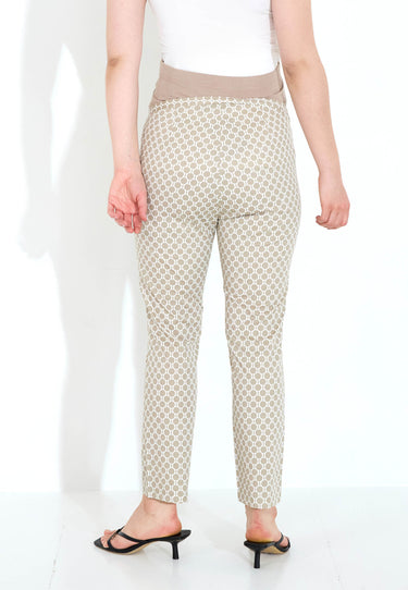 MAMMA-BYXOR OVERBUMP - sand white print