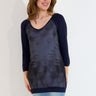 MAMMA-TOPP FACEPRINT 3/4 SLEEVES - Navy