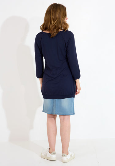 MAMMA-TOPP FACEPRINT 3/4 SLEEVES - Navy
