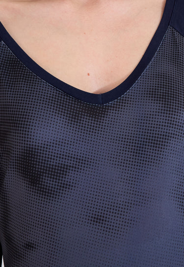 MAMMA-TOPP FACEPRINT 3/4 SLEEVES - Navy