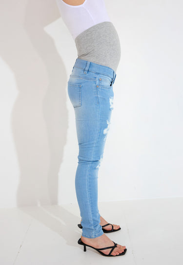 MAMMA-JEANS SLIM - Light Blue Denim