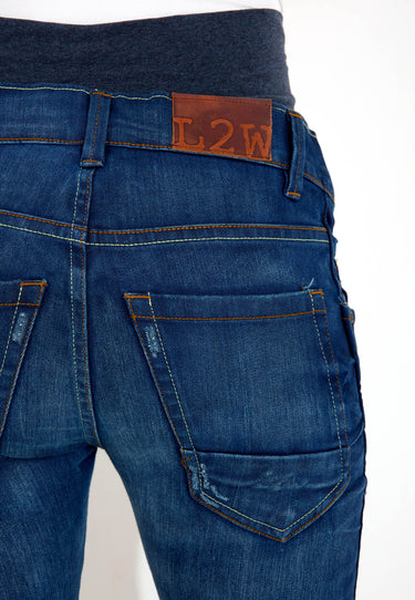 MAMMA-JEANS SCARLETT DESTROYED - Dark Wash