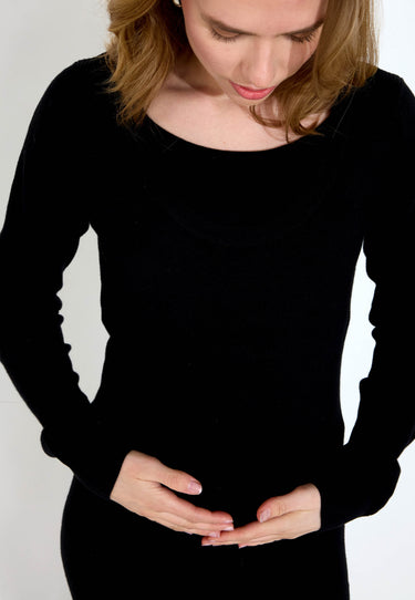 GRAVIDKLÄNNING KNIT DRESS - Svart