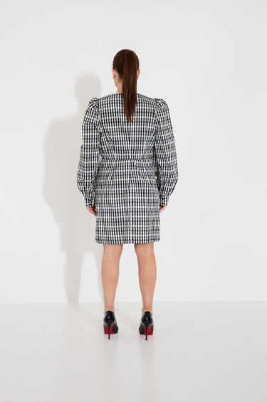 AOIFE DRESS - Black White Suckercheck