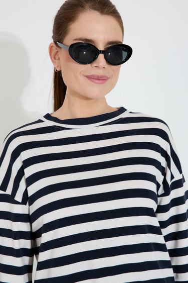 TOP SOFT STRIPES - Ecru / Navy