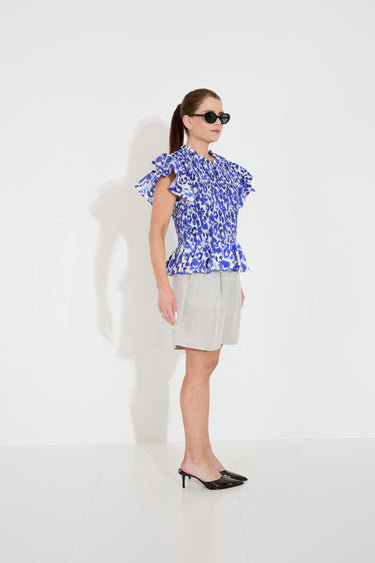 STRETCH TOP - Floating Flower Purple