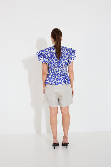 STRETCH TOP - Floating Flower Purple