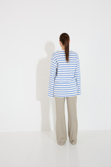 JEEVANA TOP - Blue Ebb Whisper Stripe