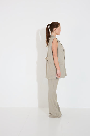 TAILORED VEST WITH DETAILS - Beige