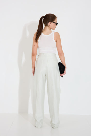 JULIE LINEN TROUSERS - Ivory