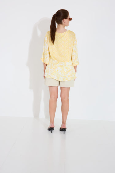 PRETTY PRINTED BLOUSE - Vintage Yellow