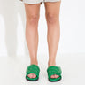 SLIP INS - Green real leather