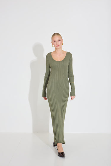 SAEVE LS DRESS - Dusty Olive