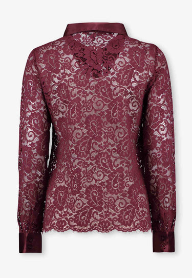 SAFIRA LACE BLOUSE - Port wine