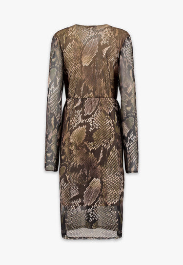 INES DRESS - Green animal