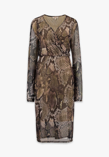 INES DRESS - Green animal