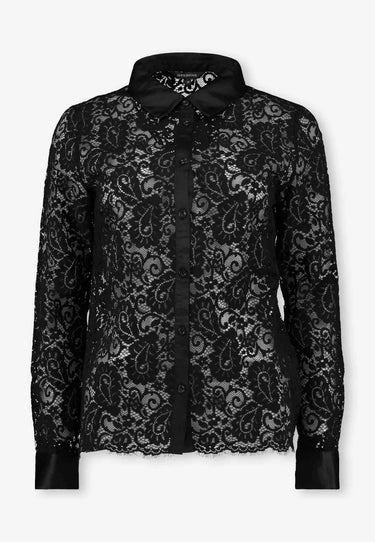 SAFIRA SPITZENBLUSE - Schwarz