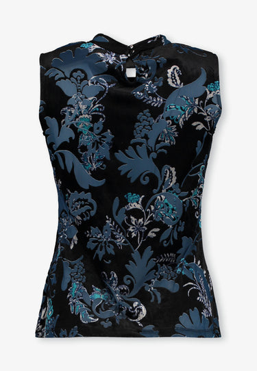 TARA TOP YR - blue flower