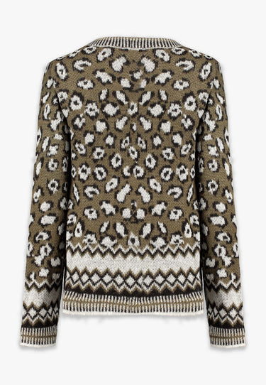 LOVA CARDIGAN - Green animal