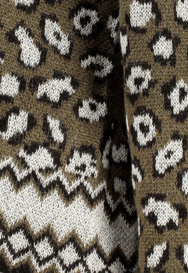 LOVA CARDIGAN - Green animal