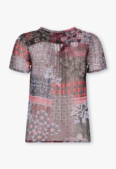 MYRINA BLOUSE - Blk print